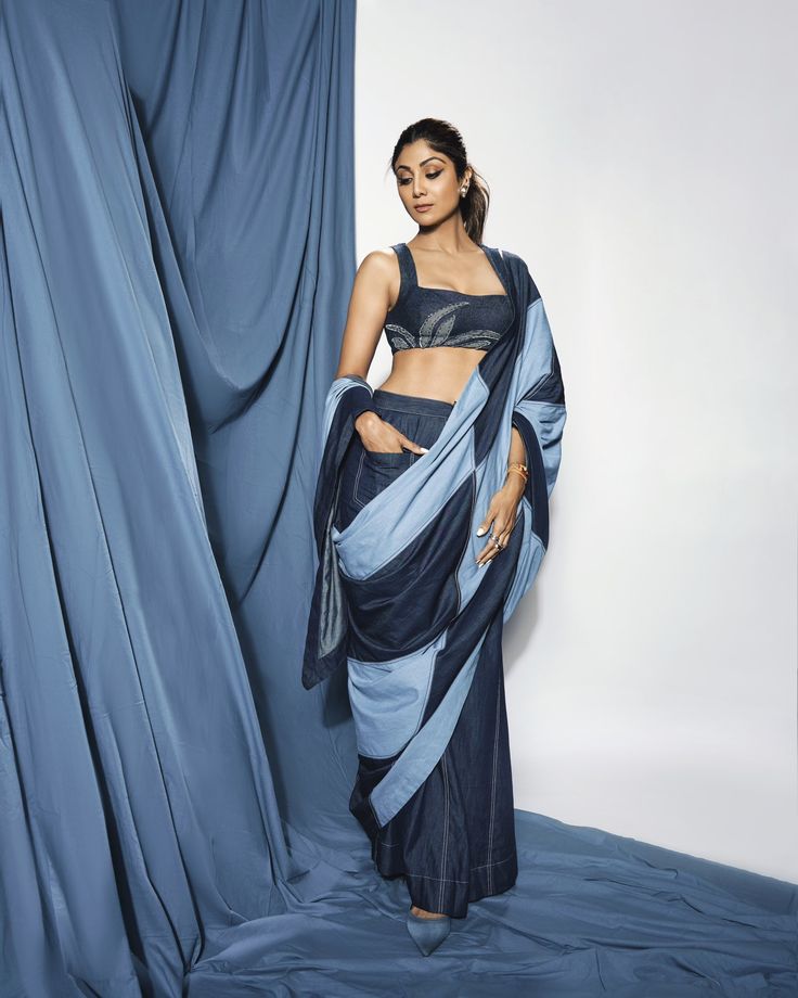 denim sari