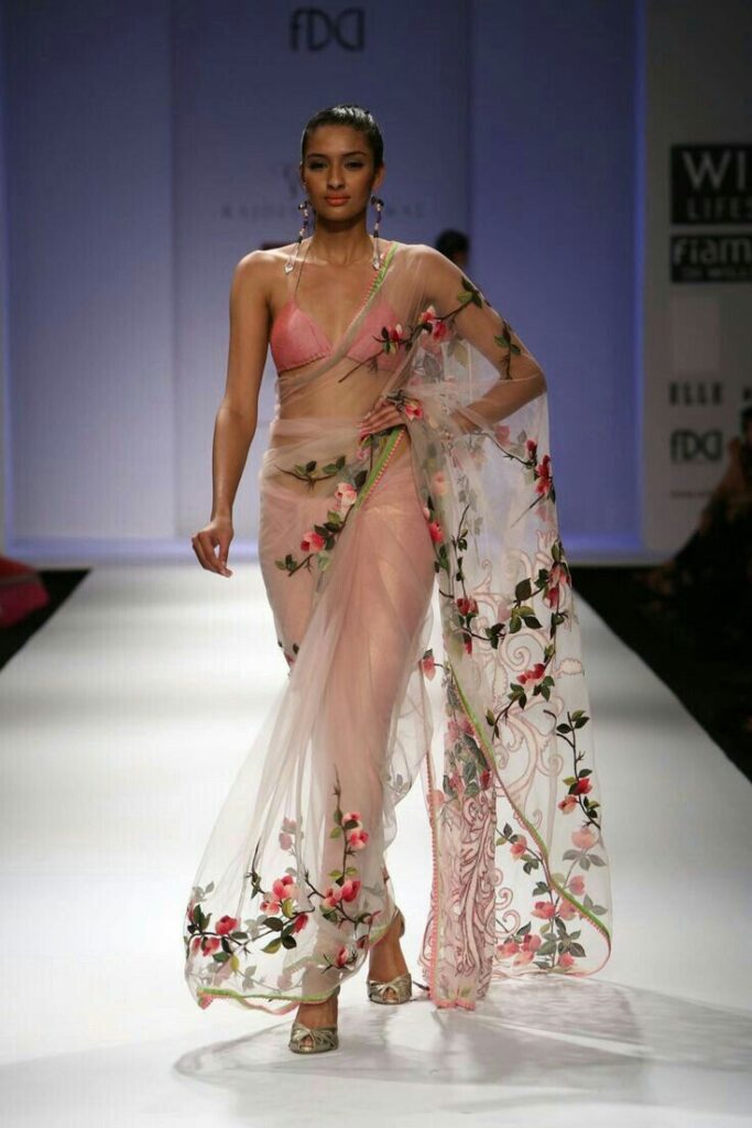 transparent sari