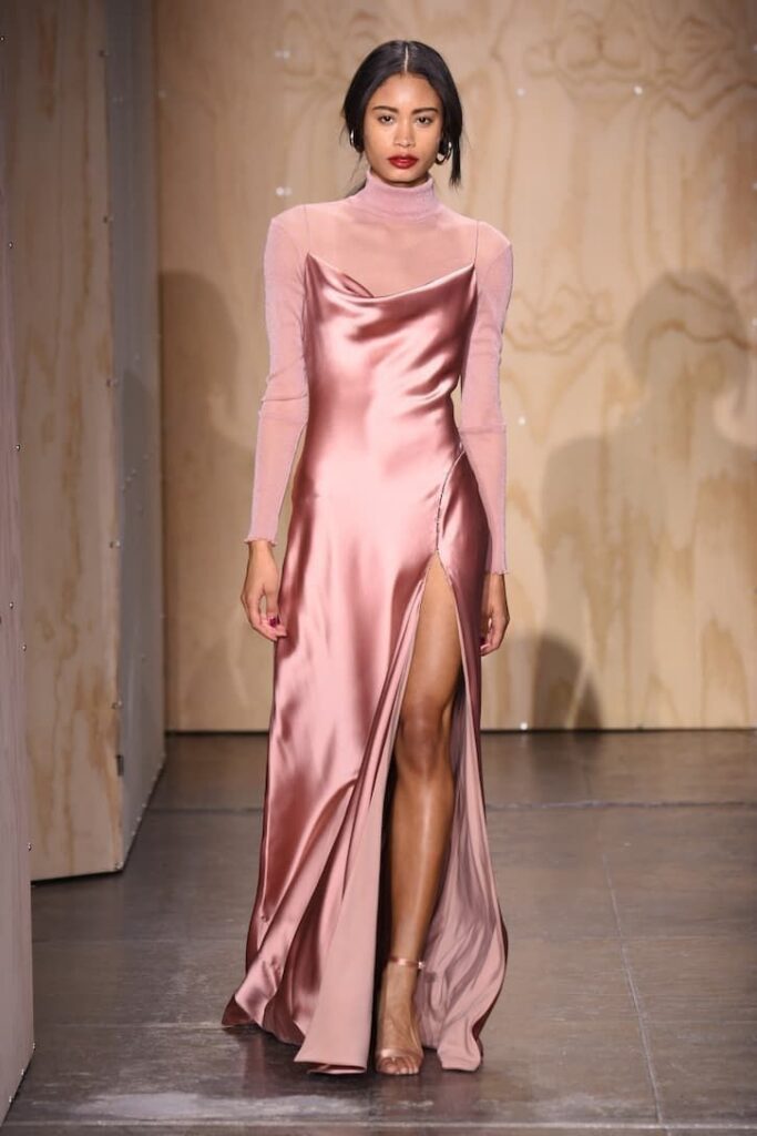 turtle neck with slip dress