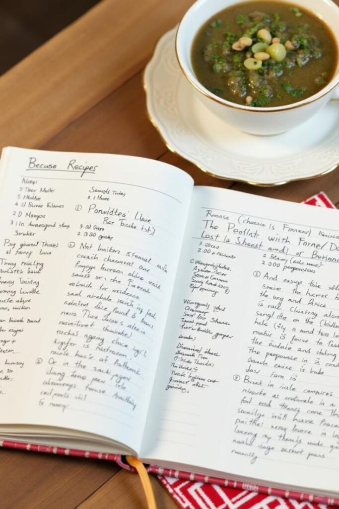handwritten recipe book