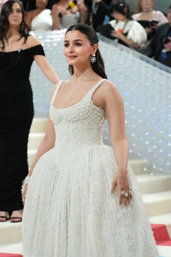 alia bhatt in pearl embellished gown