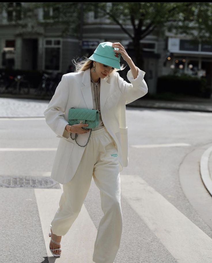 bucket hats with blazers