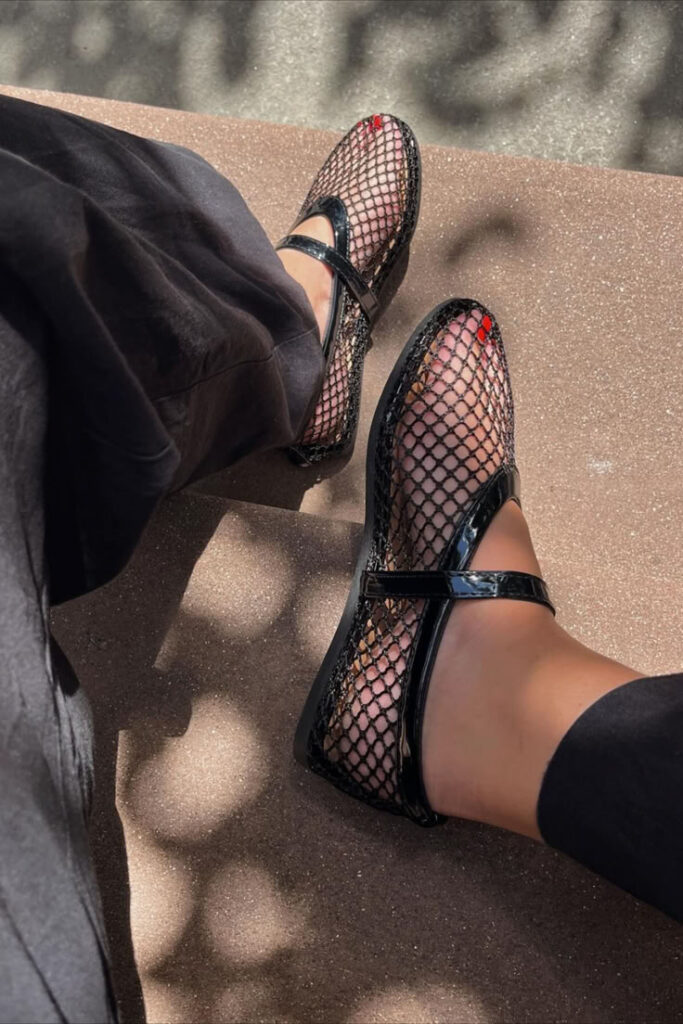 mesh ballet flats