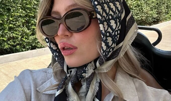 silk scarves and oversized sunglasses