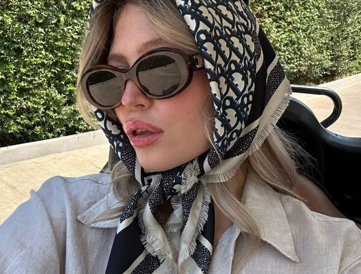 silk scarves and oversized sunglasses
