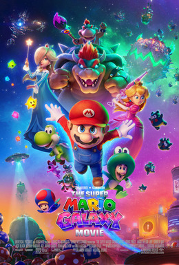 Super Mario Galaxy Movie box office poster with Mario and Rosalina