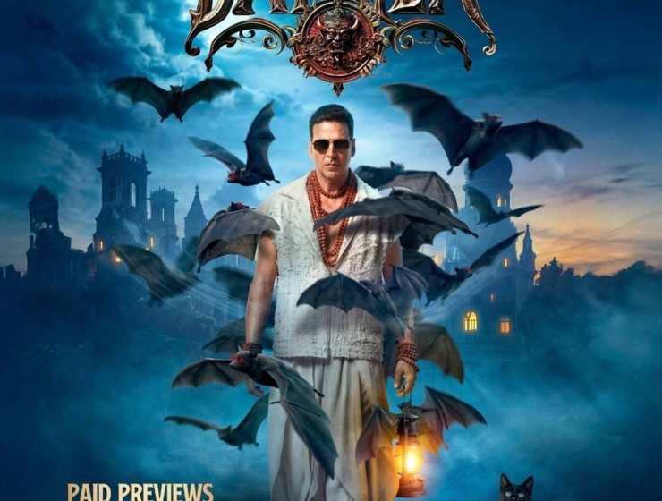 Bhooth Bangla poster with Akshay Kumar in the haunted palace