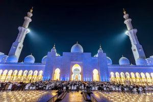 Eid Al Adha 2026 UAE: worshippers at Sheikh Zayed Grand Mosque for Eid prayers